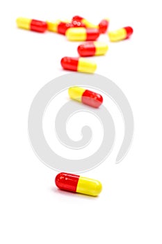 Close-up of medical capsules