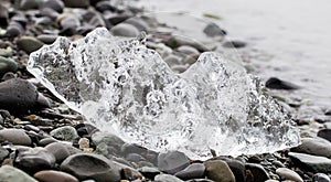 Close-up of melting ice in Jokulsarlon - Iceland