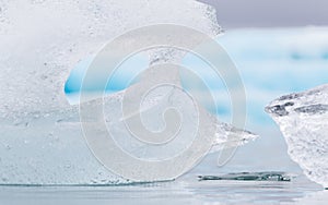 Close-up of melting ice in Jokulsarlon - Iceland