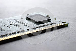 Close up memory board with SMD chip