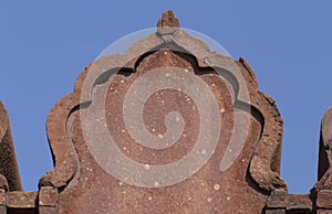 Close up of merlon on wall of Jama Masjid mosque