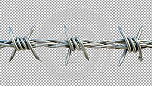 A Close-up of Metal Barbed Wire Gleams Menacingly