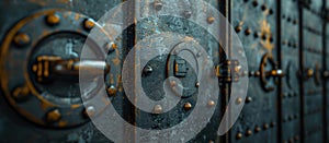 Close Up of Metal Door With Knobs