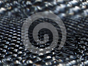 A close up of a metal mesh background