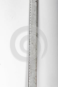 close up of a metal ruler