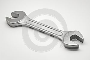 Close-up of Metal Wrench on White Background