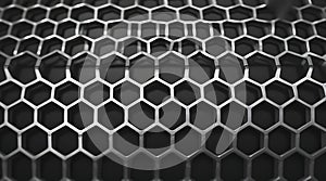 Close-up of Metallic Hexagonal Grid Pattern steel
