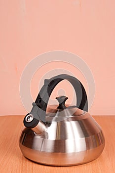 Close up of metallic kettle