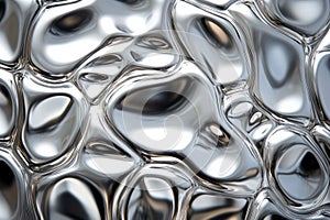 Metallic liquid abstract surface with ripple effect. AI generated