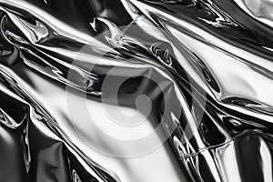 Metallic liquid abstract surface with ripple effect. AI generated