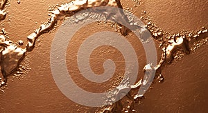 Close-up of a metallic surface with textured and fluid-like patterns