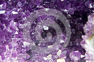 Close up methyst Violet Crystal Cave stone