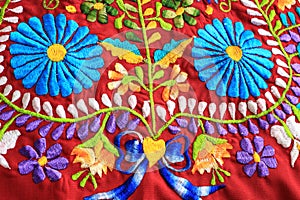 Close up of Mexican Embroidery design