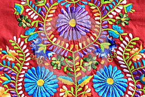 Close up of Mexican Embroidery design