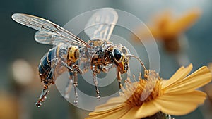 Micro-Robotics Concept: AI Insect Drone Close-Up
