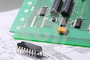 Close-up on a microchip