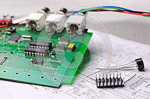 Close-up on a microchip