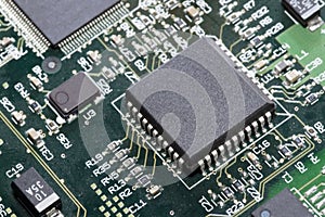 Close-up on a microchip
