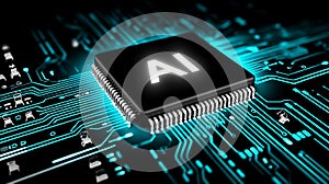 A close-up of a microchip with 