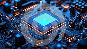 Close-up of the microchip