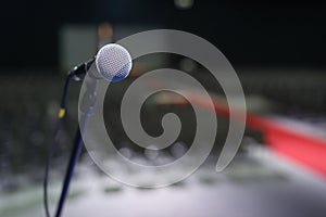 Microphone in Conference Seminar room Event Background