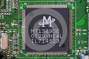 Close-up of a microprocessor