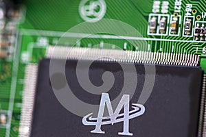 Close-up of a microprocessor