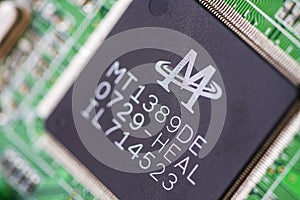 Close-up of a microprocessor