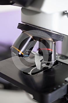 close up microscope, laboratory microscope for analysis