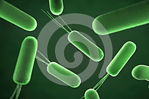 Close up of microscopic bacteria , 3d illustration