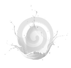 Close up of milk splash isolated