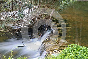 Close up mini waterfall in thailand.