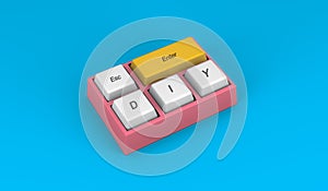 Close up minimal DIY computer keyboard