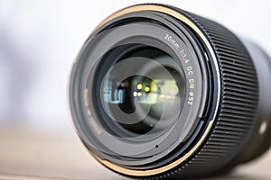 Close up of a Mirrorless camera lens