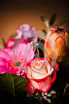 Close up mixed flowers