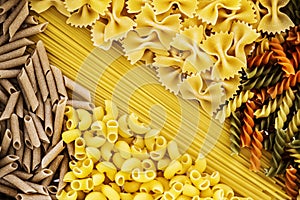 Close up of mixed of pasta