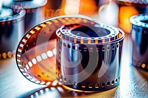 35 mm film background. Close up. Small DOF photo