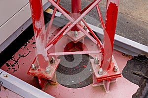 Close-up of mobile communication antenna construction. Industrial background