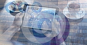 close up model using devices with overlay 25