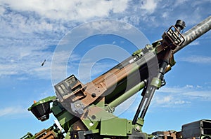 Close-up of the modern antiaircraft gun