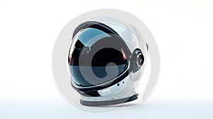 Close-Up Of A Modern Astronaut Helmet Featuring A Reflective Visor And Advanced Technology. Generative AI