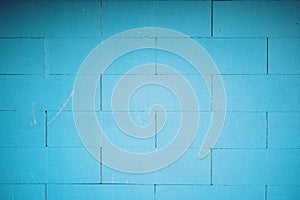 Close up Modern blue brick wall texture background