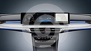 Car Dashboard Display Modern Digital Vehicle Interior