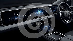 Car Interior Digital Dashboard, Modern Vehicle Cockpit