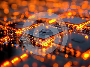 Close-up of modern CPU