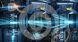 Data Center Server Room Network, Technology, Computing