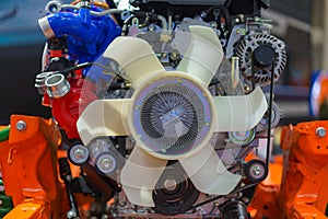 Close up with the Modern Engine\'s Giant Fan Blades