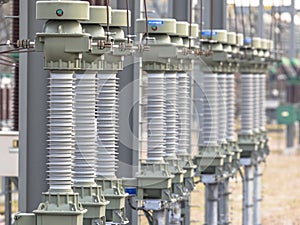 Modern isolators on power substation
