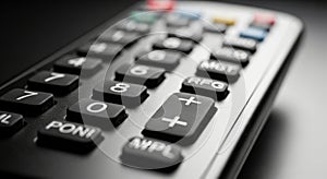 Close-up of a Modern TV Remote Control