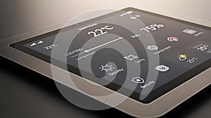 Smart Home Control Panel Temperature, Security, Automation